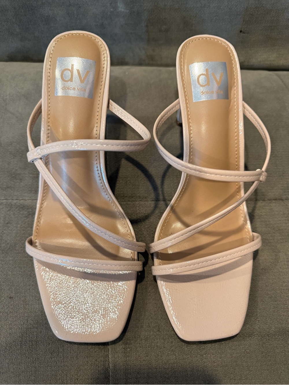 Dolce Vita Blush Nude Strappy Square-Toe Heels